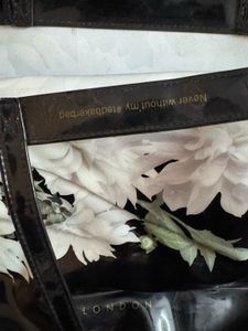 ted baker black floral tote