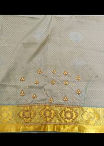 New Pattu Saree With Aari Work Blouse Unused