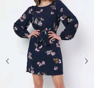 Vero Moda Floral Printed Puff Sleeves Sheath Dress