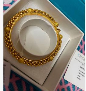 Gold Bangle with Bead Detailing