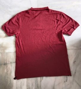 Polo Neck T Shirt Maroon