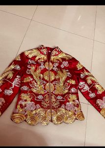 Red Embroidered Chinese Wedding Jacket