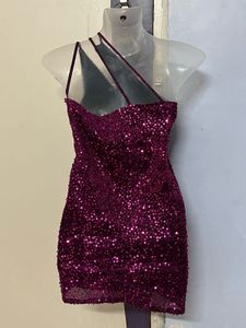 Sparkly One-Shoulder Party Dress