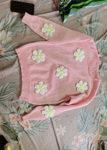 Pink Floral Sweater 🌸