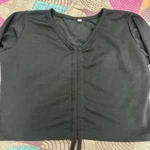 Black V-Neck Top