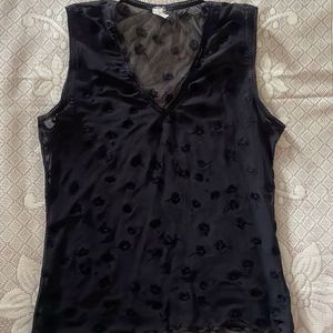 Black mesh top