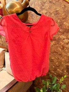 Coral Sheer Top