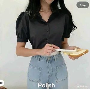 New With Tag Korean Cute Crop Shirt