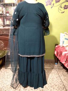 Elegant Teal Embroidered Kurta Set