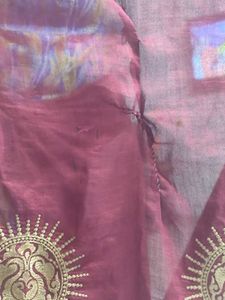 Elegant Maroon Saree some deficit in