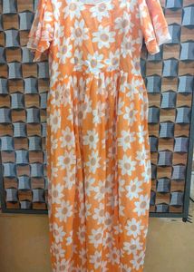 Floral Orange Maxi Dress