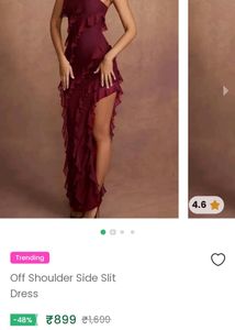 NEWME SIDE SLIT MAROON DRESS
