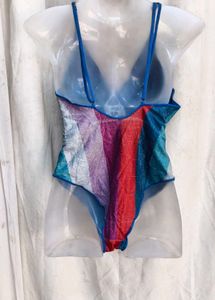 152812. Striped Colorful Swimsuit