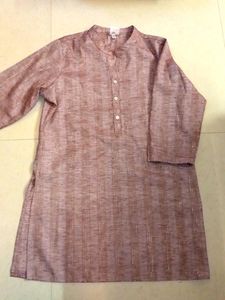 PINK COTTON THREADWORK SHORT KURTI