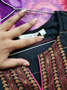 Black Multicolor Kurti For Women