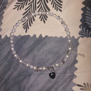 Pearl Heart Charm Necklace