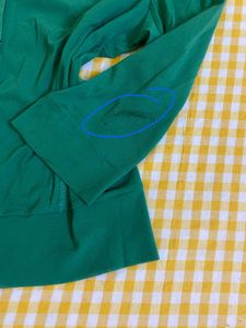 Sheer Green Button-Up Top Busy 36