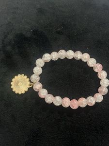Pink &amp; White Beaded Bracelet Set