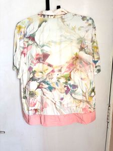 Floral Print Button-Down Top