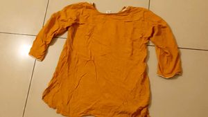 Embroidered Mustard Top