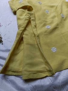 Chic Yellow Embellished Corset Top
