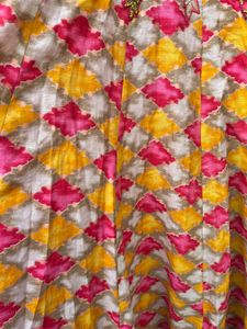 Pink &amp; Yellow Embellished Anarkali Dress