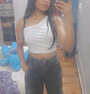 Sassy White One Shoulder Crop Top