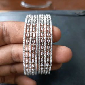 Original AD Sparkling Silver &amp; Rhinestone Bangles