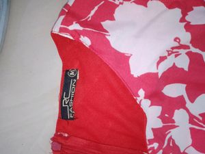 Pink And White Coloured Square Cut Gown Or Dress