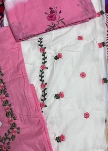Light Coloured Cotton Suite With Dupatta