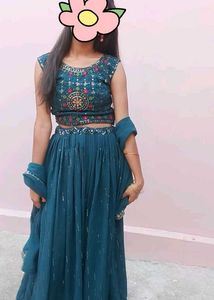 Teal Embroidered Lehenga Choli✨🔥