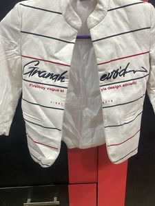 Boy&#39;s White Striped Jacket