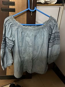 Embroidered Off-Shoulder Top