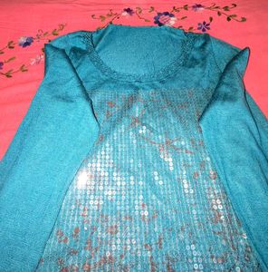 🌀🫦🌀Chatpate y2k teal sequin crop top🌀🫦🌀