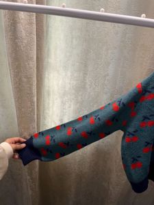 Cute Cherry Print Cardigan