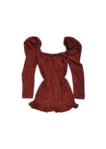 polka dot puff sleeve dress