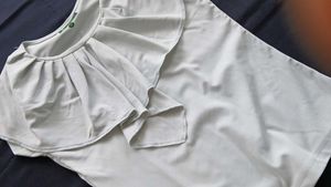 &#34;Sage Grace&#34; Ruffle Front Top