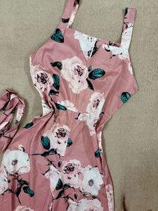 Floral Print Jumpsuit with Matching Belt