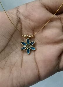 Blue Flower Pendant Necklace