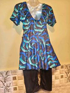 Abstract Print Tunic Top