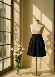 Chic Black & Cream Cocktail Dress