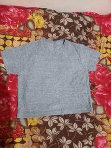 Gray Ribbed Crop Top