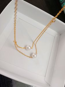 Double Layered Golden Pearl Chain