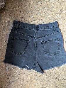 Denim Black Shorts