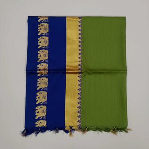 Elegant Green Silk Saree with blouse piece