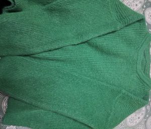 Green Knit Pullover Sweater