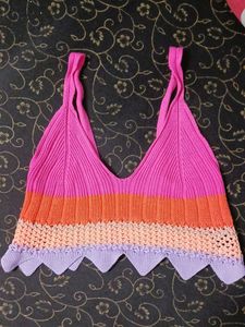 Colorful Knit Crop Top