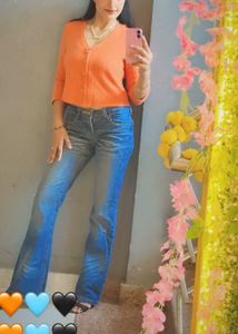 Combo Offer Denim Jeans &amp; Orange Top