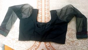 Elegant Black Embroidered Saree