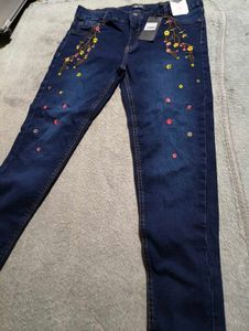 Floral Embroidered low rise skinnyJeans